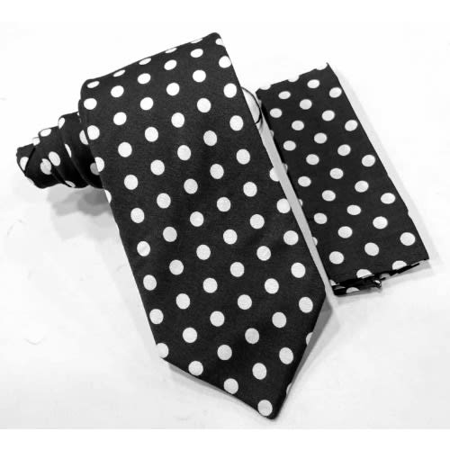 Men's Dotted Long Ties  - Navy Blue + Wine + Black