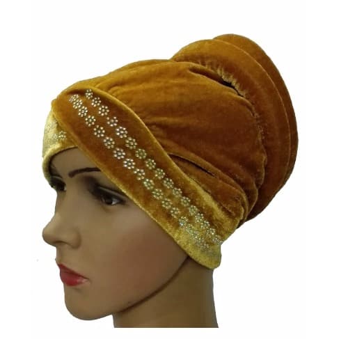 Studded Twin Tube Turban - Honey