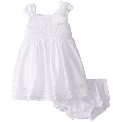 Baby Girls Crochet Bodice Clip Dot Dress