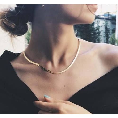 Bold Unisex Snake Bone Necklace - Gold