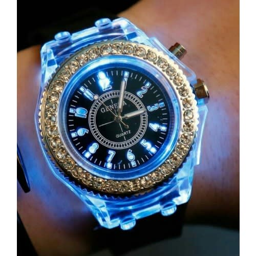 Waterproof Quartz Wrist Watch With Sport Led Backlight - Black
