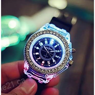 Waterproof Quartz Wrist Watch With Sport Led Backlight - Black