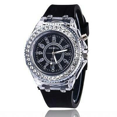 Waterproof Quartz Wrist Watch With Sport Led Backlight - Black
