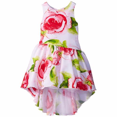 Asymmetrical Big Girls Dress With High-Low Hemline