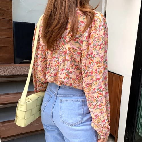 Floral Print Blouse- Orange