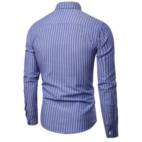 Striped Long Sleeve Shirt- Blue