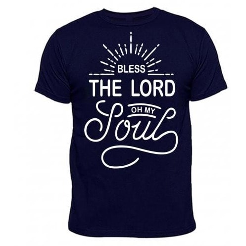 Bless The Lord Print Tshirt -navyblue