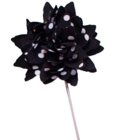 Lapel Pin- Polka Dot Black