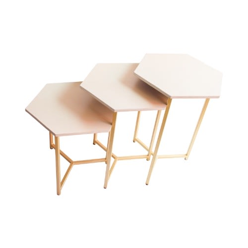 Bestline -  Hexa Nesting Side End Table Set- 3 Pieces