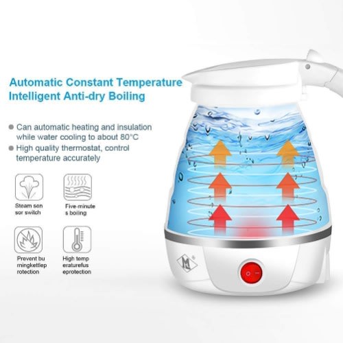 Travel Foldable Portable Small Electric Kettle With Dual Voltage 110-220v