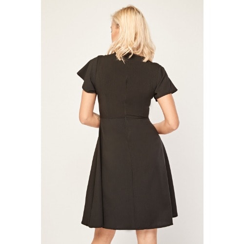 V-Neck Frilly Tea Dress