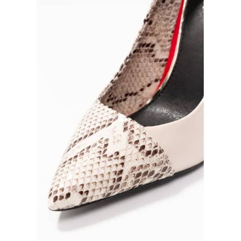 Snake Print Panel Court Shoe