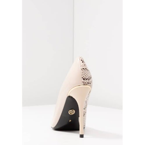 Snake Print Panel Court Shoe
