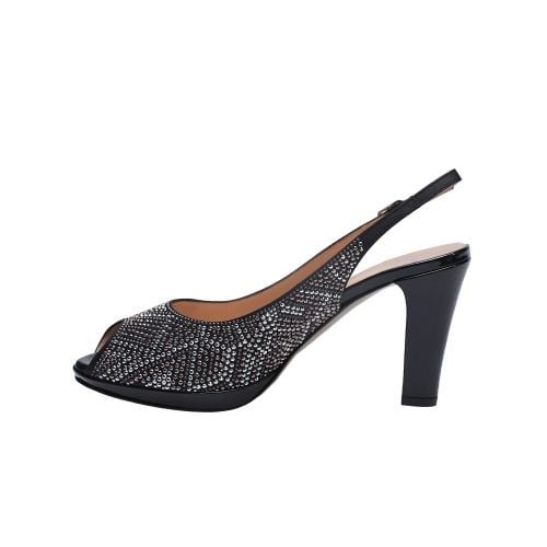Black And Silver Slingback Sandal
