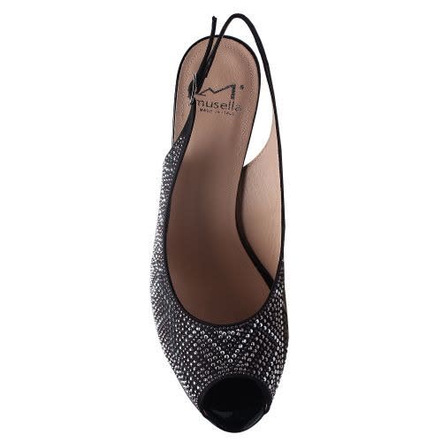 Black And Silver Slingback Sandal