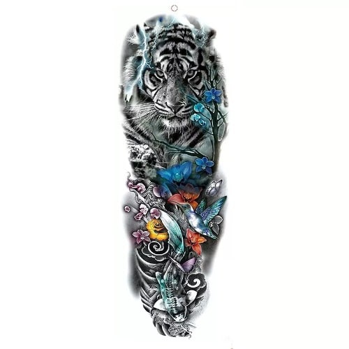 Tiger Animals Full Leg Arm Temporary Tattoo Body Art Sticker