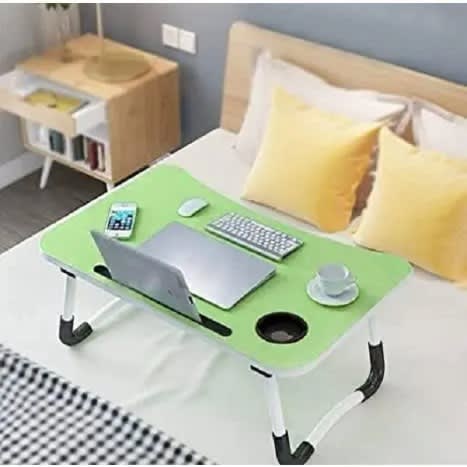 Foldable Laptop Table With Cup Holder - Green