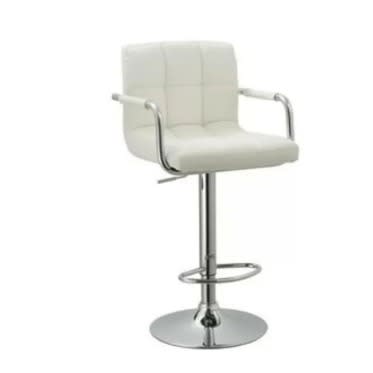 Adjustable Bar Stools With Arm And Back Rest - White
