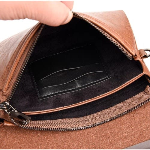 Men's Designer Leather Flip Flap Purse - Brown