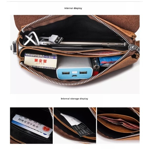 Men's Designer Leather Flip Flap Purse - Brown