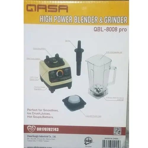 Commercial Blender And Grinder - 2L - 1500W - QBL- 8008 Pro