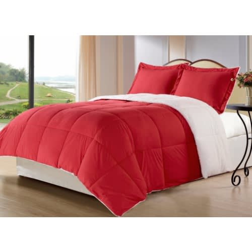 Reversible Plain Bedding Set - Duvet, Bedsheet And 4 Pillowcases -100% American Cotton