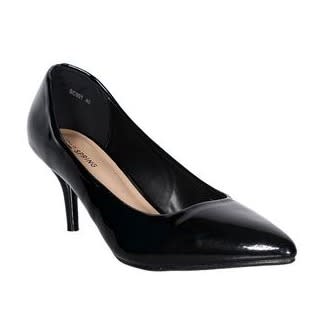 Women's Mid-low Heel Court Shoe - Black