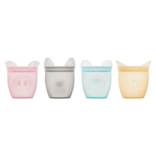 6pcs Zip Top Reusable 100% Silicone Baby + Kid Snack Containers