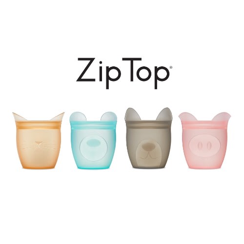 6pcs Zip Top Reusable 100% Silicone Baby + Kid Snack Containers