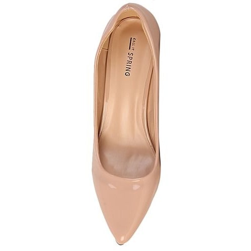 Women's Mid-Low Heel Court Shoes - Nude