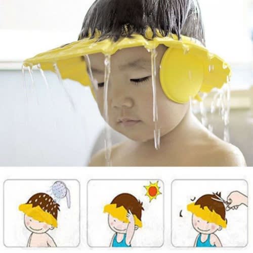 Adjustable Kids And Baby Shower Cap - Yellow