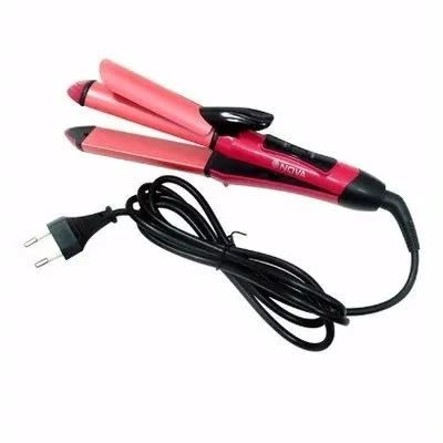 2 In 1 Hair Straightener With Curler And Hair Dryer Blue