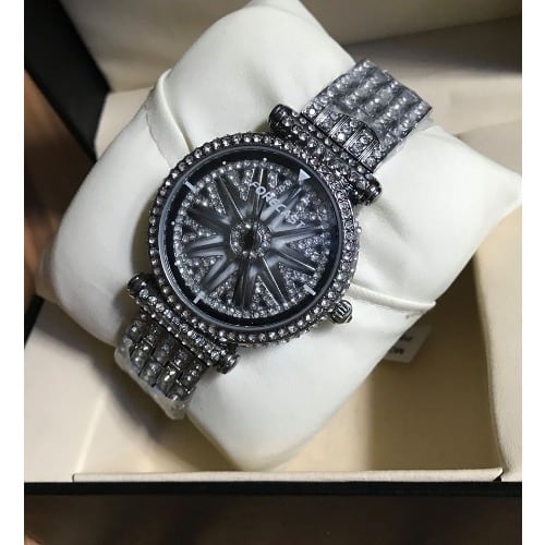 Rolling Iced Men's Silver Luxury Wrist Watch