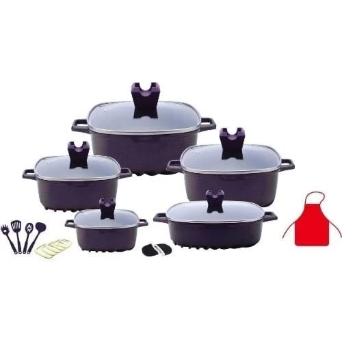 Non Stick Granite Cookware Set - 22 Pieces Set