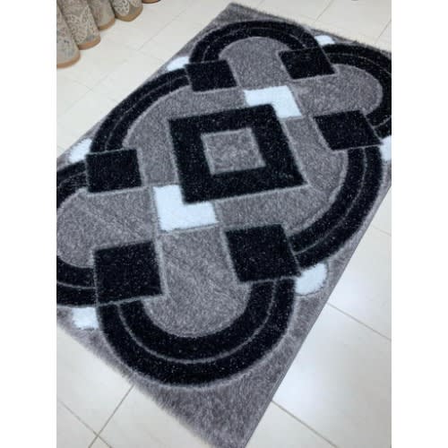 Pattern Center Shaggy Rug -4 By 6ft -Multicolor