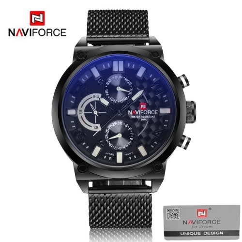 Men's Bracelet Waterproof Wristwatch - Black