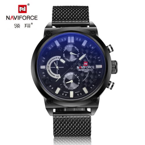 Men's Bracelet Waterproof Wristwatch - Black