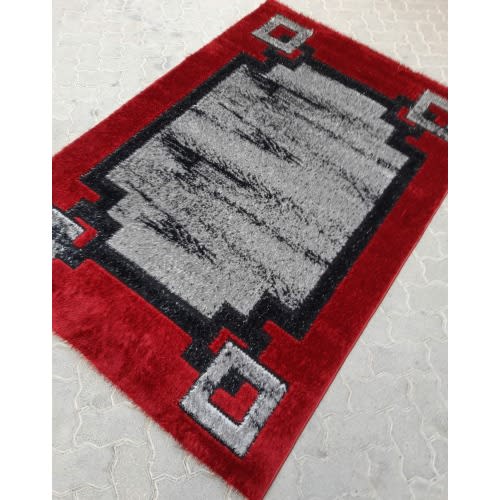 Pattern Center Shaggy Rug -Multicolor-4ft By 6ft