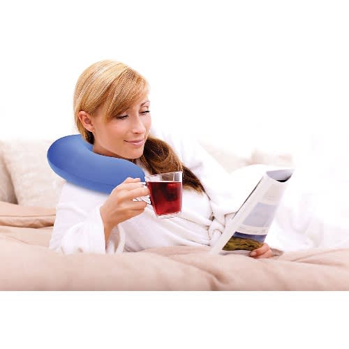 U-shaped Vibrating Neck Pillow Massager - Blue