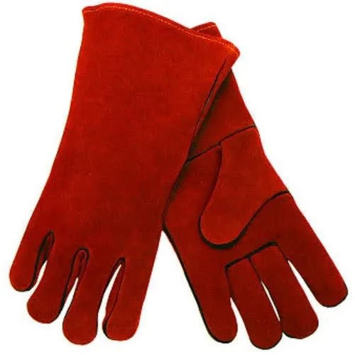 Safety Welding Leather Hand Gloves - Red
