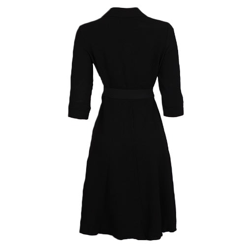 Button Down Shirt Dress - Black