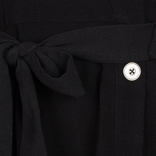 Button Down Shirt Dress - Black