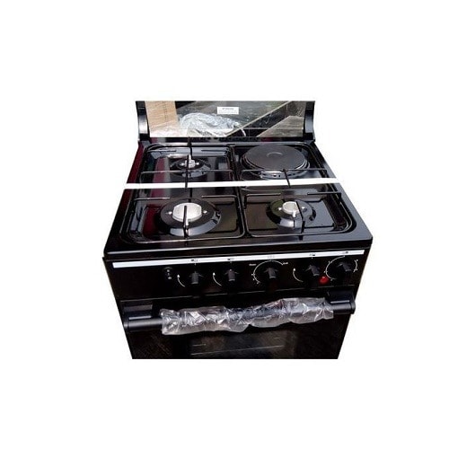 3 Gas Burner & 1 Hot Plate Standing Cooker + Gas Oven + Grill + Oven Tray + Electric Ignition