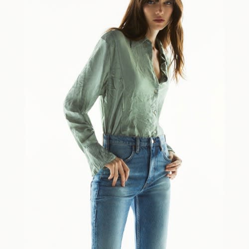 Sea Green Satin Shirt