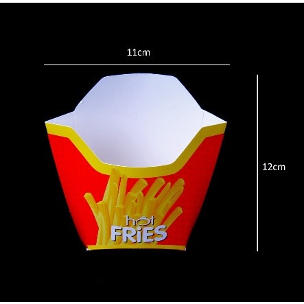 Small French Fries Paper Pouch- Box -  For Kid Size Portion - 50pieces