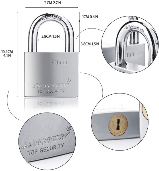 Top Security Padlock - 70mm