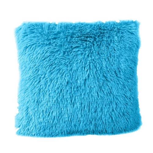 Fluffy Throw Pillow - Sky Blue