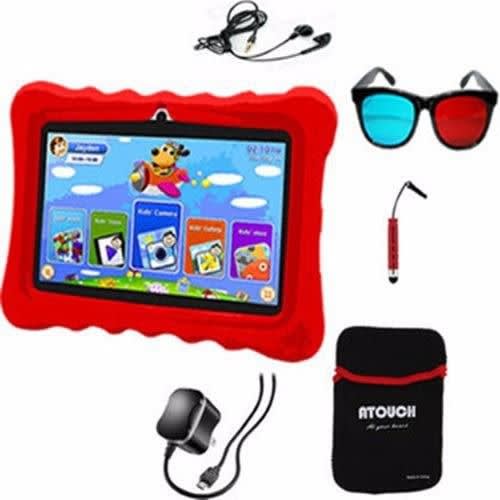 Kids Tablet With Pouch - Red