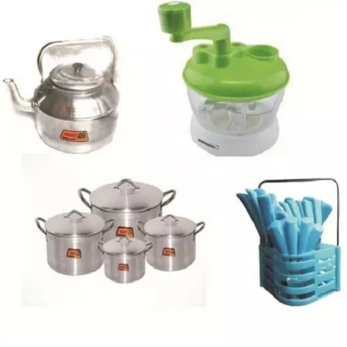 Tower Pots, Kettle, Cutlery And Grater Bundle