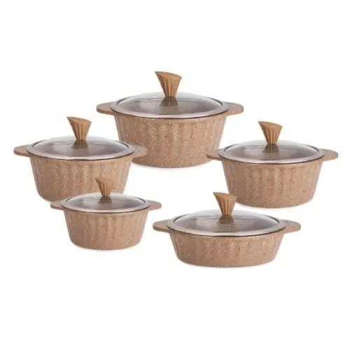 Non Stick Granite Pot Set - 5 Pieces